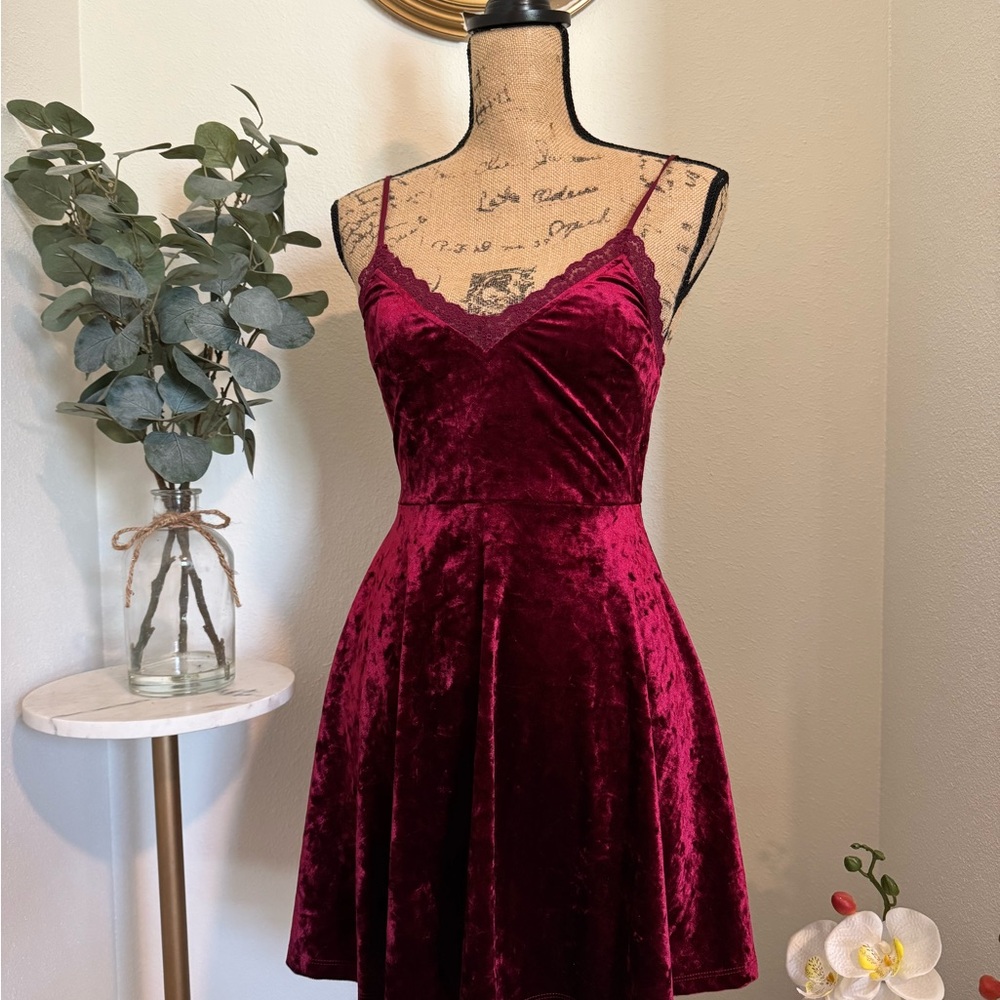 Forever 21 Red Mini Sundress Spaghetti Strap Cocktail